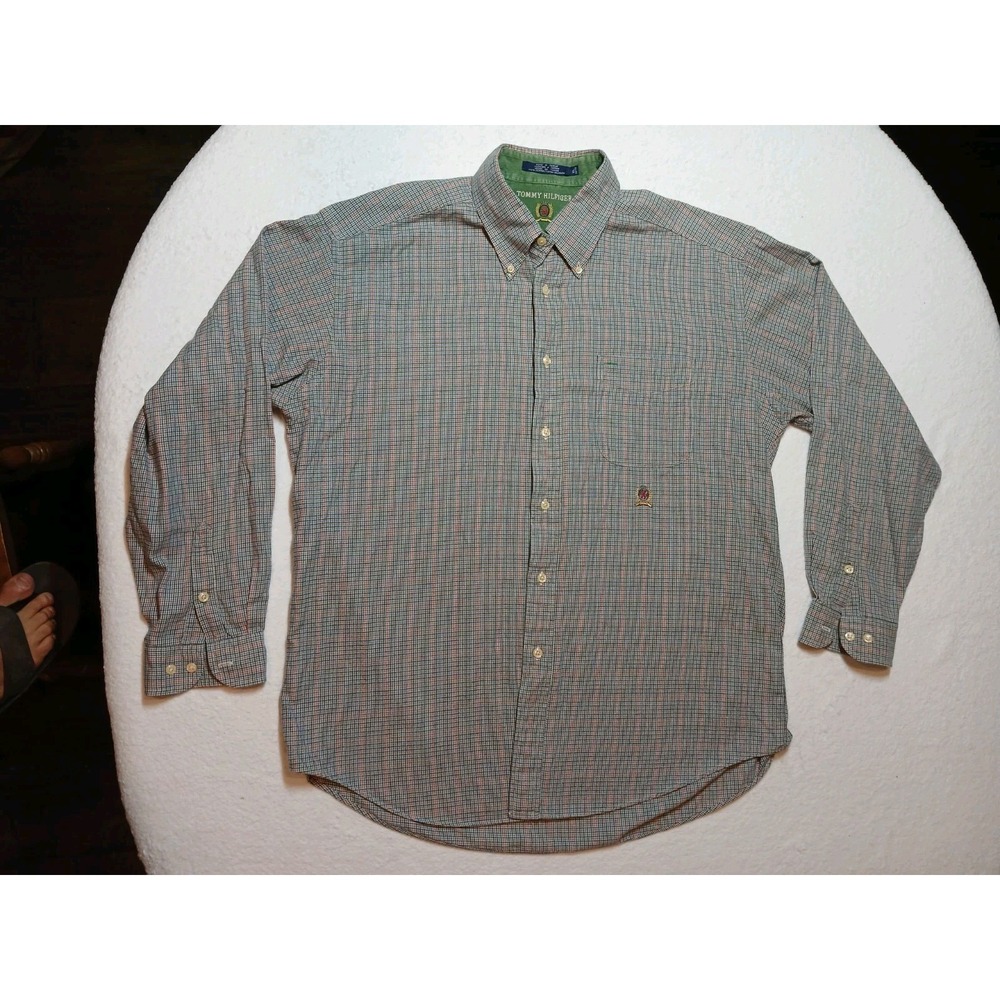Tommy Hilfiger Shirt Men Size XL Multicolor‎ Long Sleeve Button Up Y2K